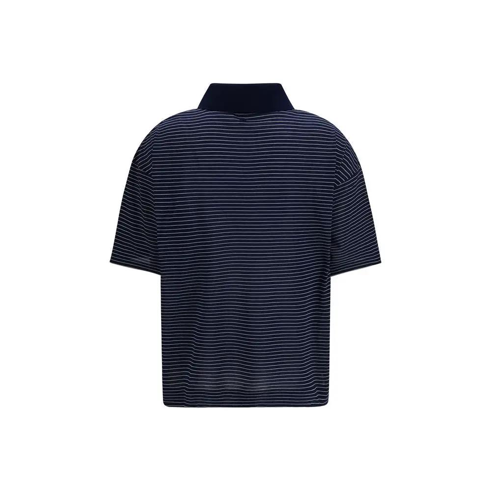 Ami Paris Blue Cotton Polo Shirt