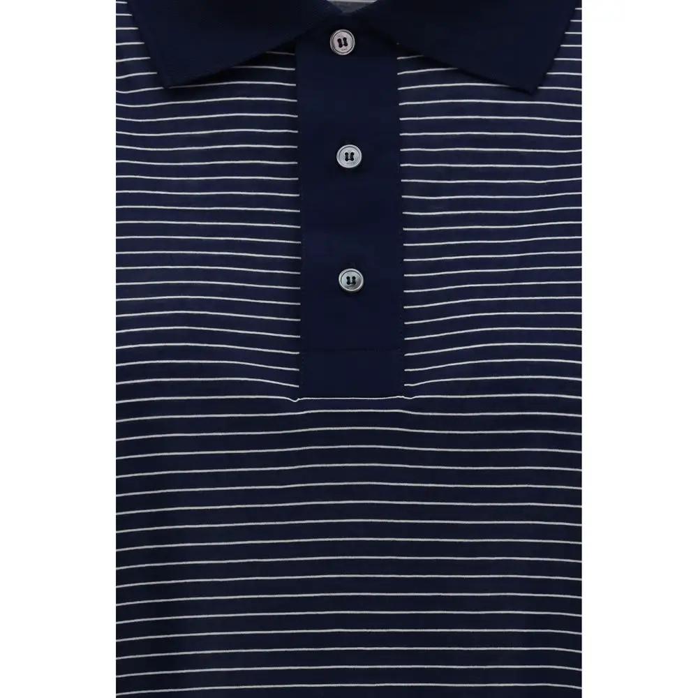 Ami Paris Blue Cotton Polo Shirt