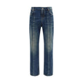 Versace Blue Cotton Straight-Leg Jeans