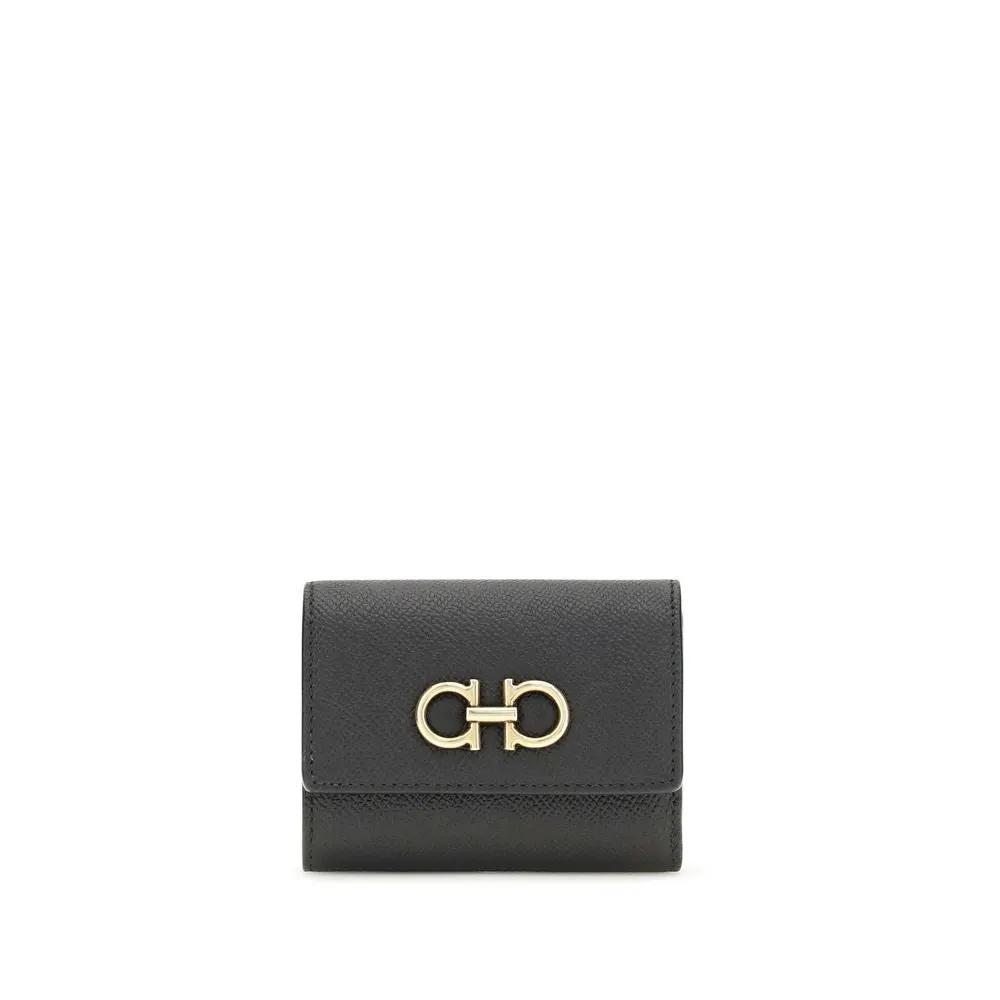 Portefeuille Ferragamo Bos Taurus en cuir de veau noir