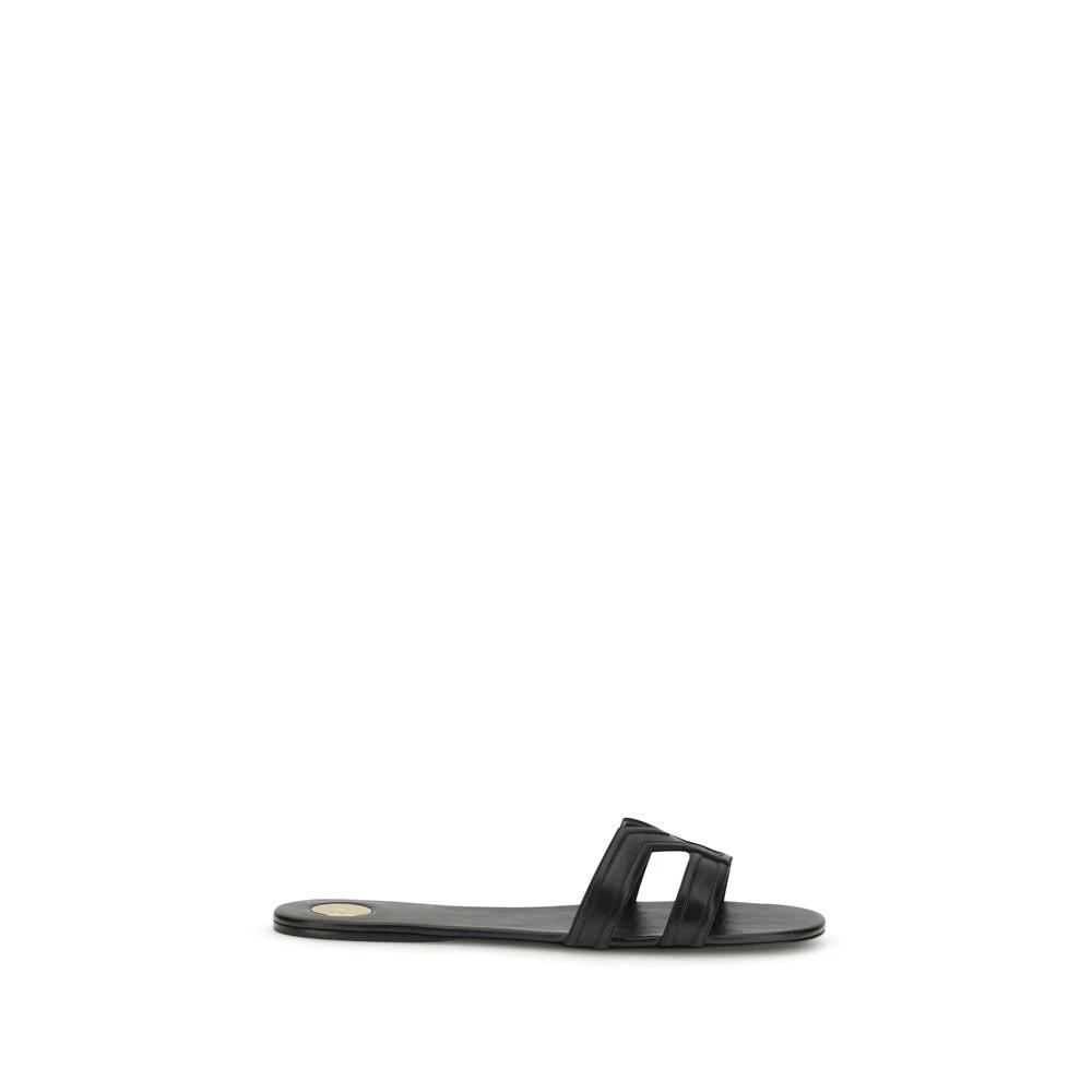 Sandales Saint Laurent Bos Taurus en cuir de veau noir
