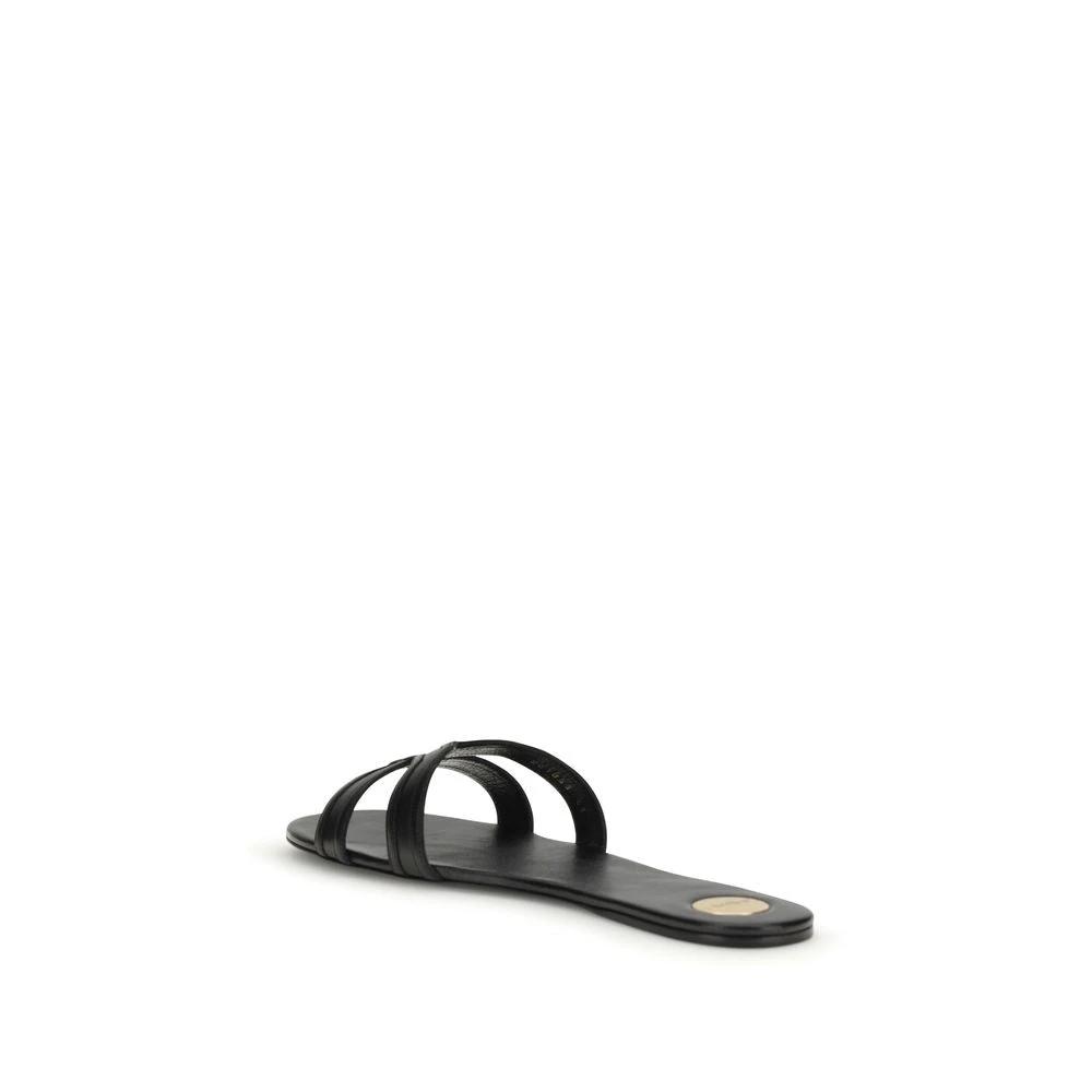 Sandales Saint Laurent Bos Taurus en cuir de veau noir