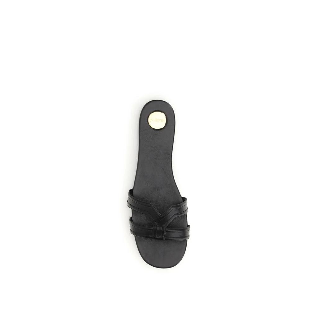 Sandales Saint Laurent Bos Taurus en cuir de veau noir