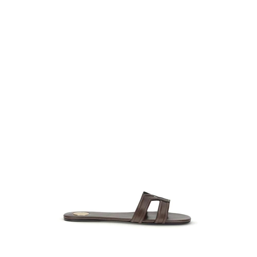 Sandales Saint Laurent Bos Taurus en cuir de veau marron
