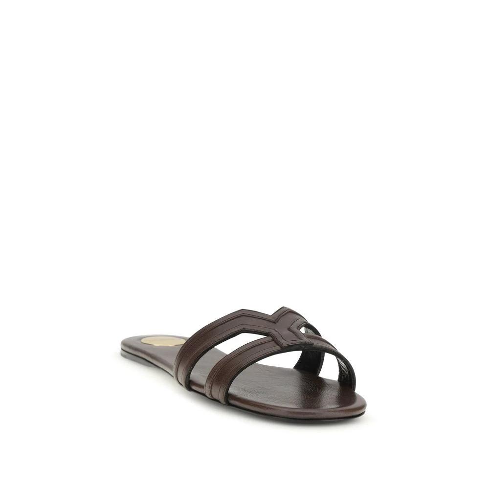 Sandales Saint Laurent Bos Taurus en cuir de veau marron