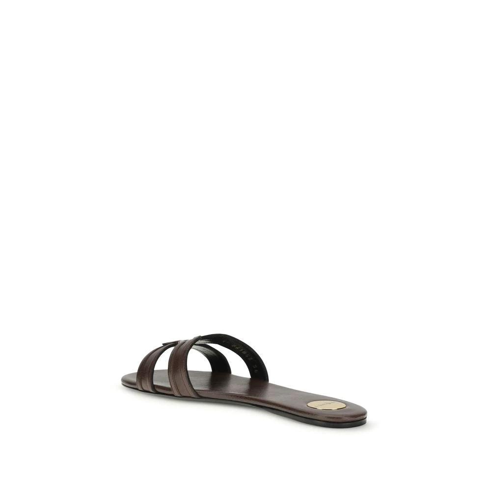 Sandales Saint Laurent Bos Taurus en cuir de veau marron