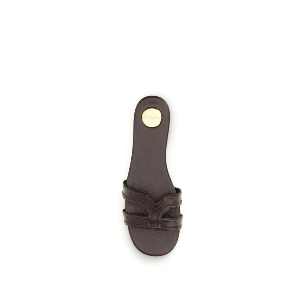 Sandales Saint Laurent Bos Taurus en cuir de veau marron