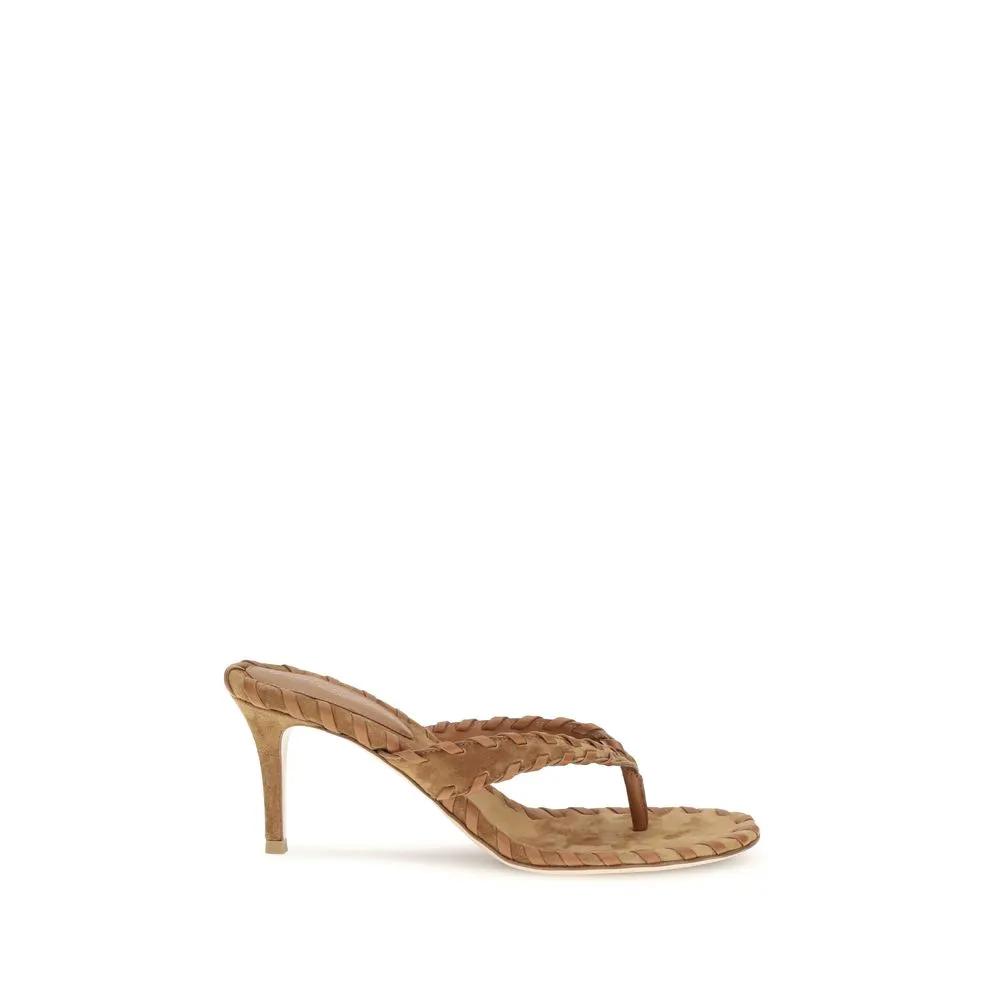 Gianvito Rossi Gianvito Rossi Beige Calf Leather Bos Taurus Stiletto Heel Sandals
