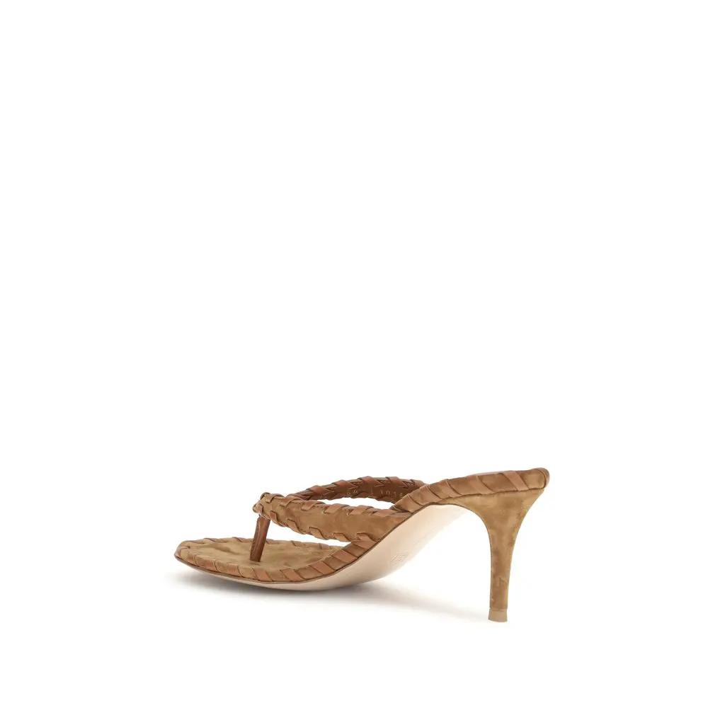 Gianvito Rossi Gianvito Rossi Beige Calf Leather Bos Taurus Stiletto Heel Sandals