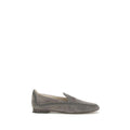 Mocassins à enfiler Bos Taurus en cuir de veau gris Giorgio Armani