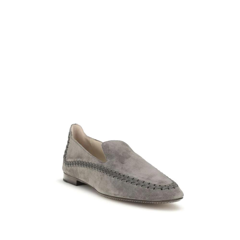 Mocassins à enfiler Bos Taurus en cuir de veau gris Giorgio Armani