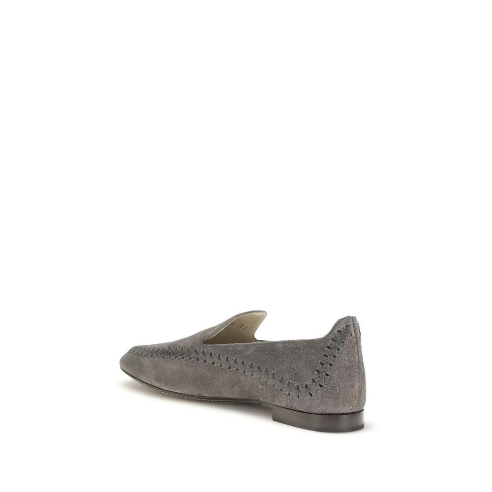 Mocassins à enfiler Bos Taurus en cuir de veau gris Giorgio Armani