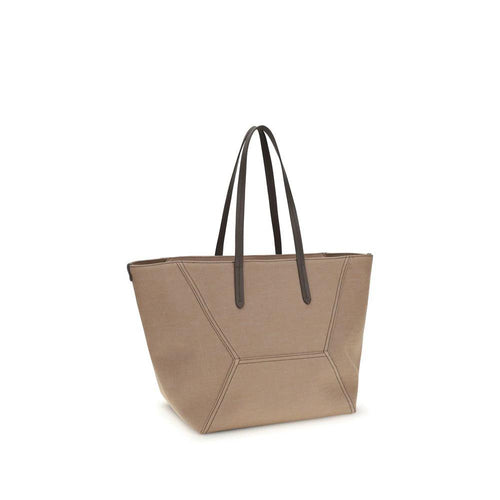 Brunello Cucinelli Beige Cotton Shoulder Bag