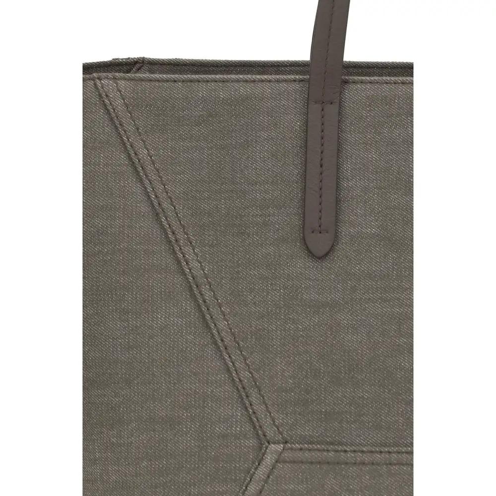 Brunello Cucinelli Brown Cotton Shoulder Bag