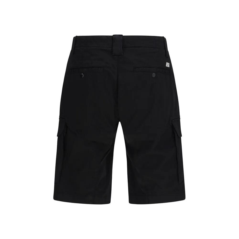 C.P. Company Black Cotton Bermuda Shorts