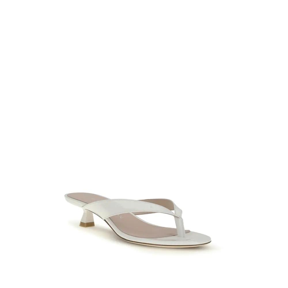 Sandales Bos Taurus en cuir de veau blanc Stuart Weitzman