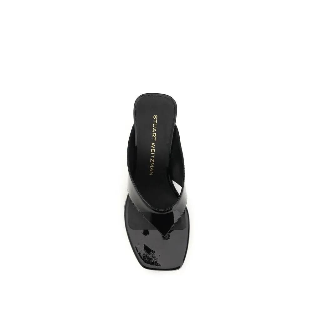 Sandales compensées Bos Taurus en cuir de veau noir Stuart Weitzman