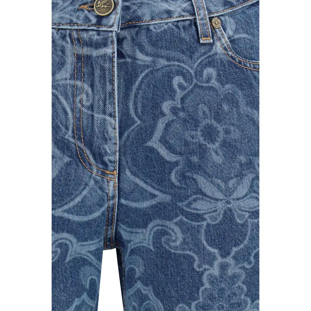 Etro Blue Cotton Flared Jeans