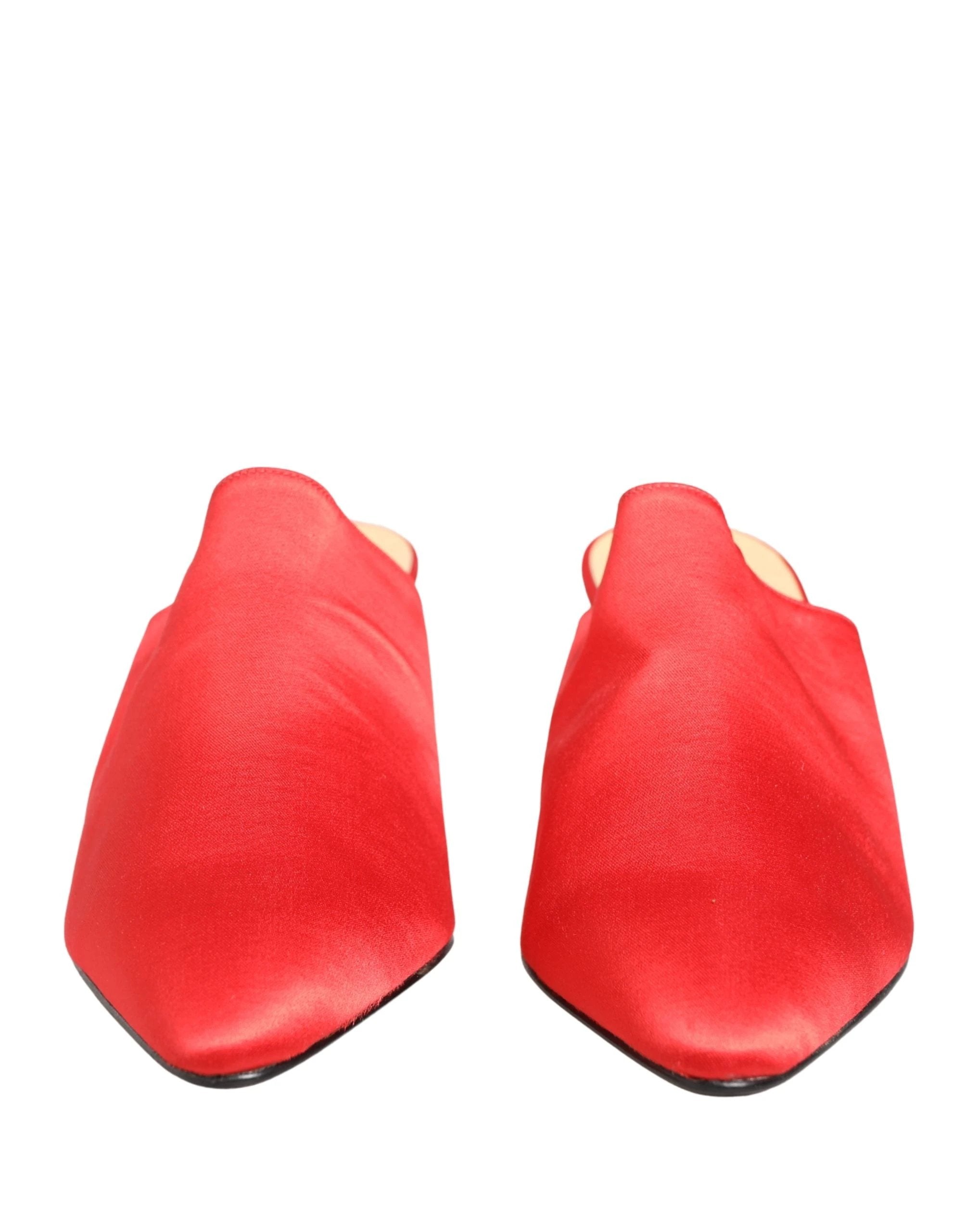 Chaussures mules à talons en daim rouge Dolce & Gabbana