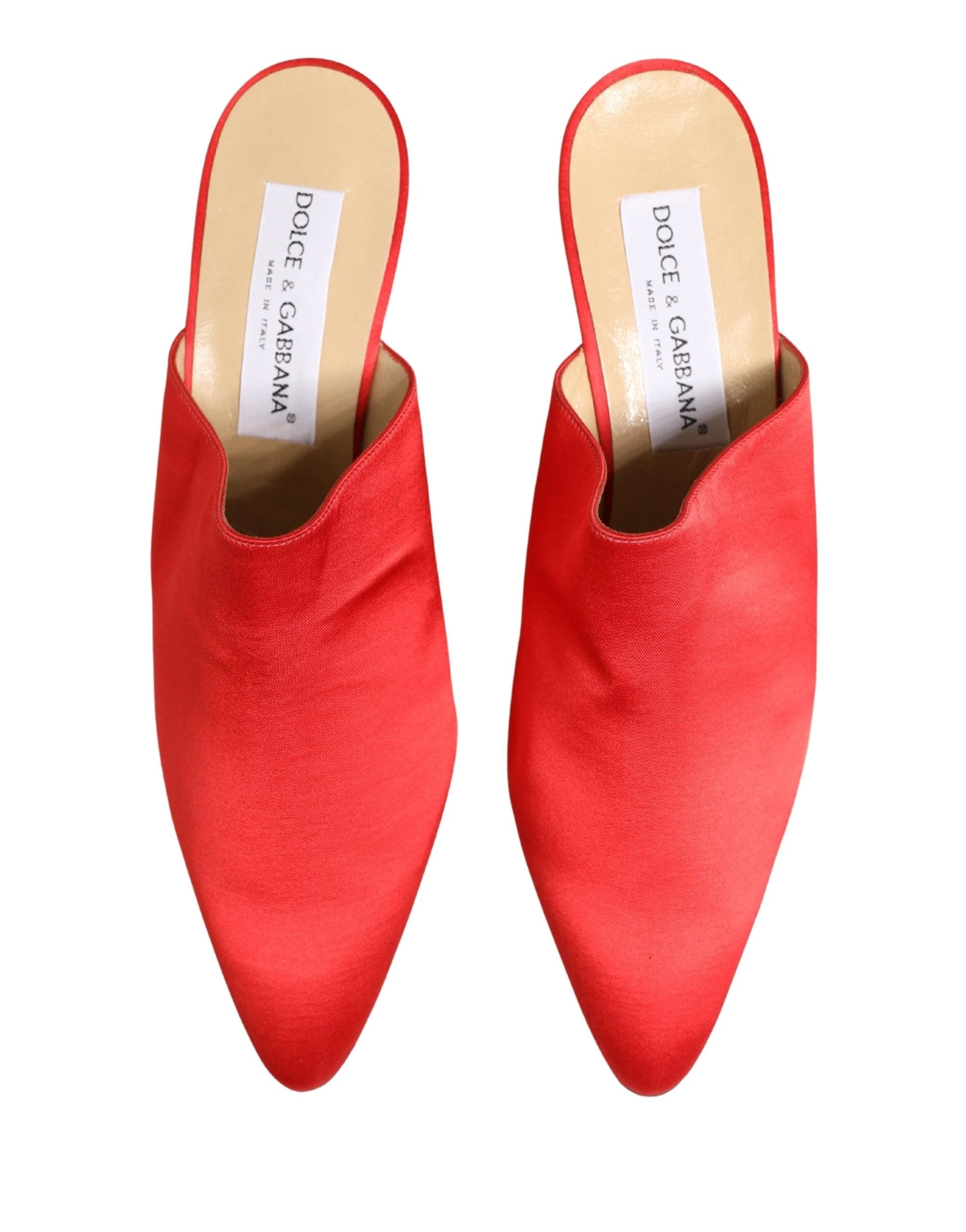 Chaussures mules à talons en daim rouge Dolce & Gabbana