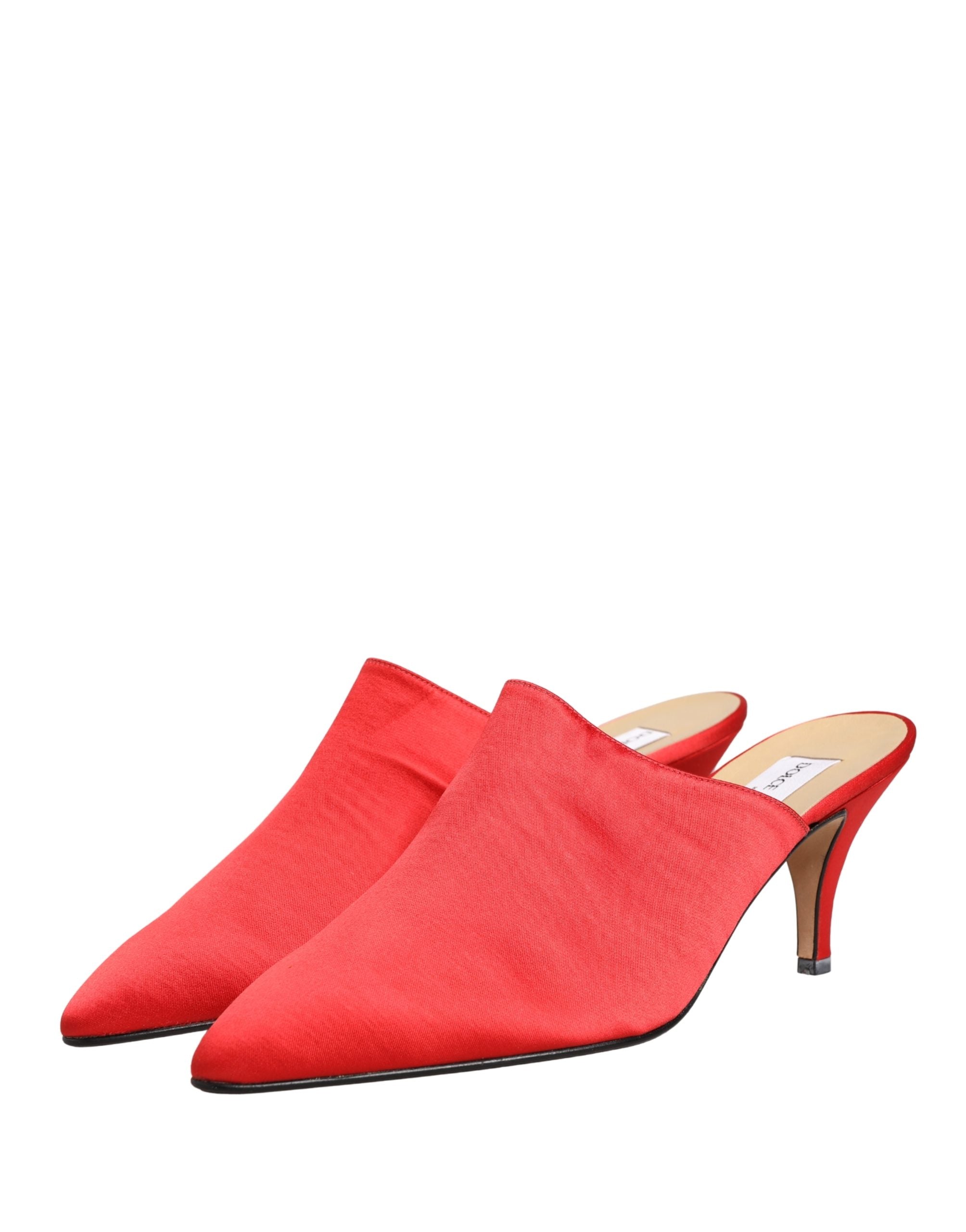 Chaussures mules à talons en daim rouge Dolce & Gabbana