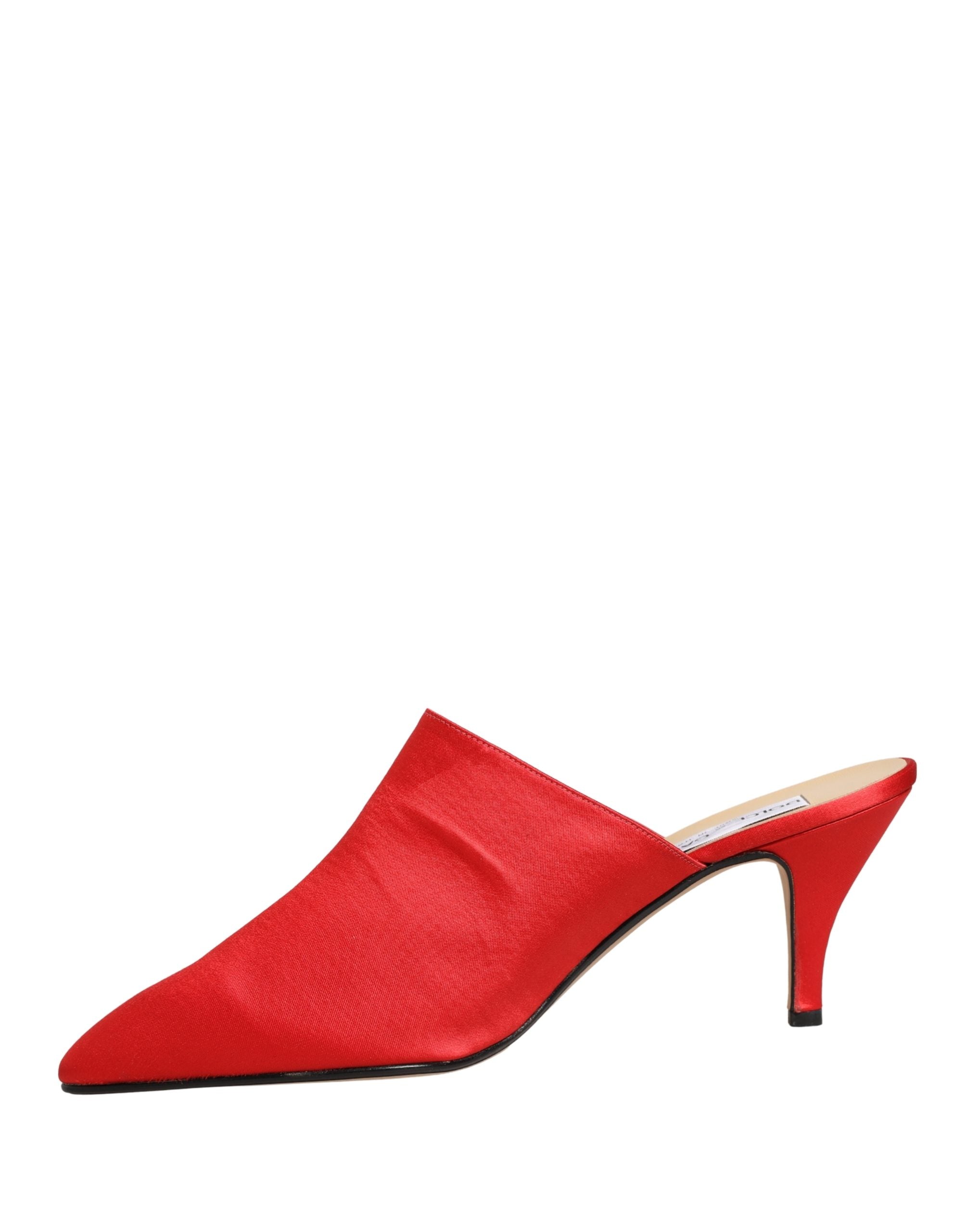 Chaussures mules à talons en daim rouge Dolce & Gabbana