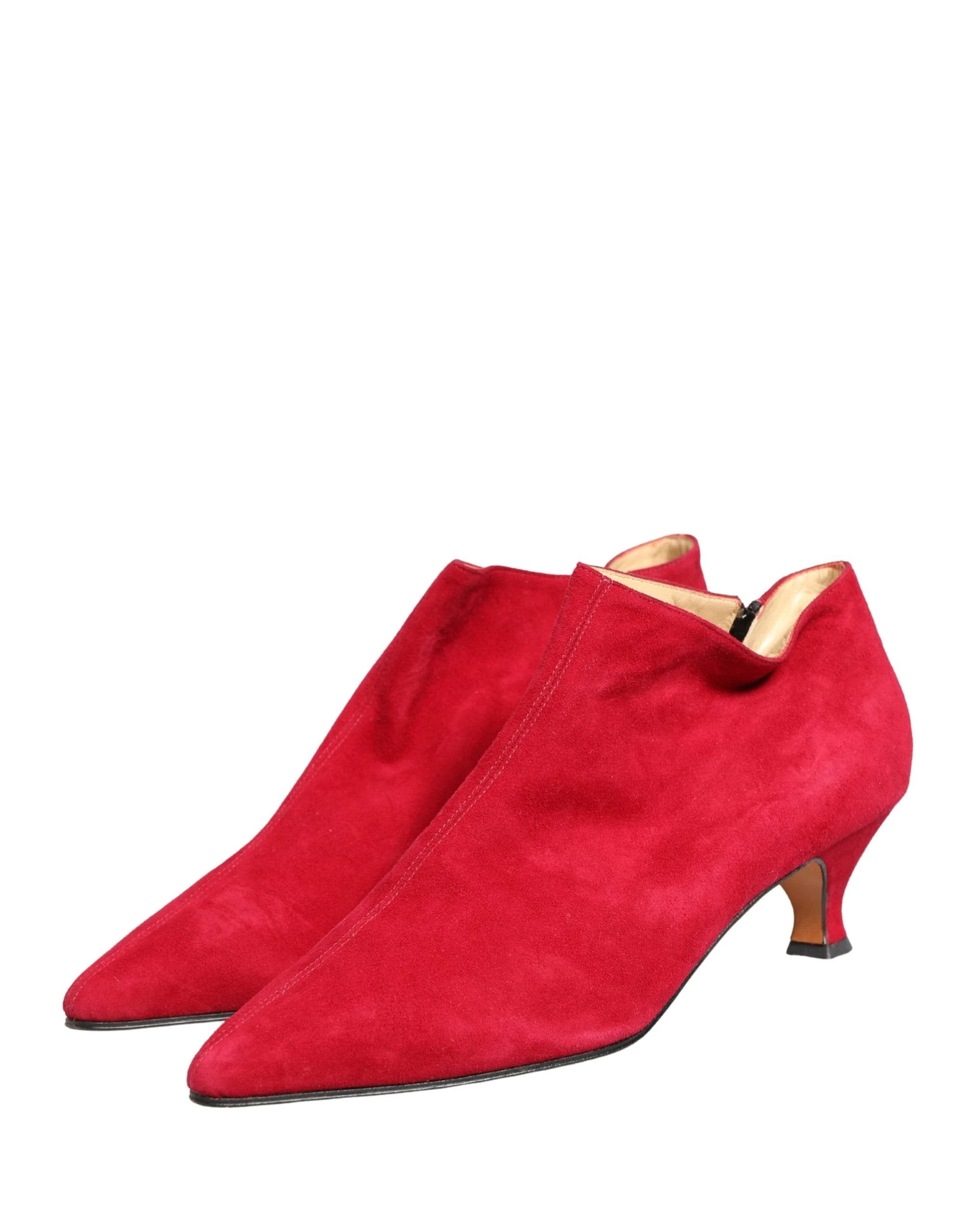 Chaussures Bottines en Daim Rouge Dolce & Gabbana