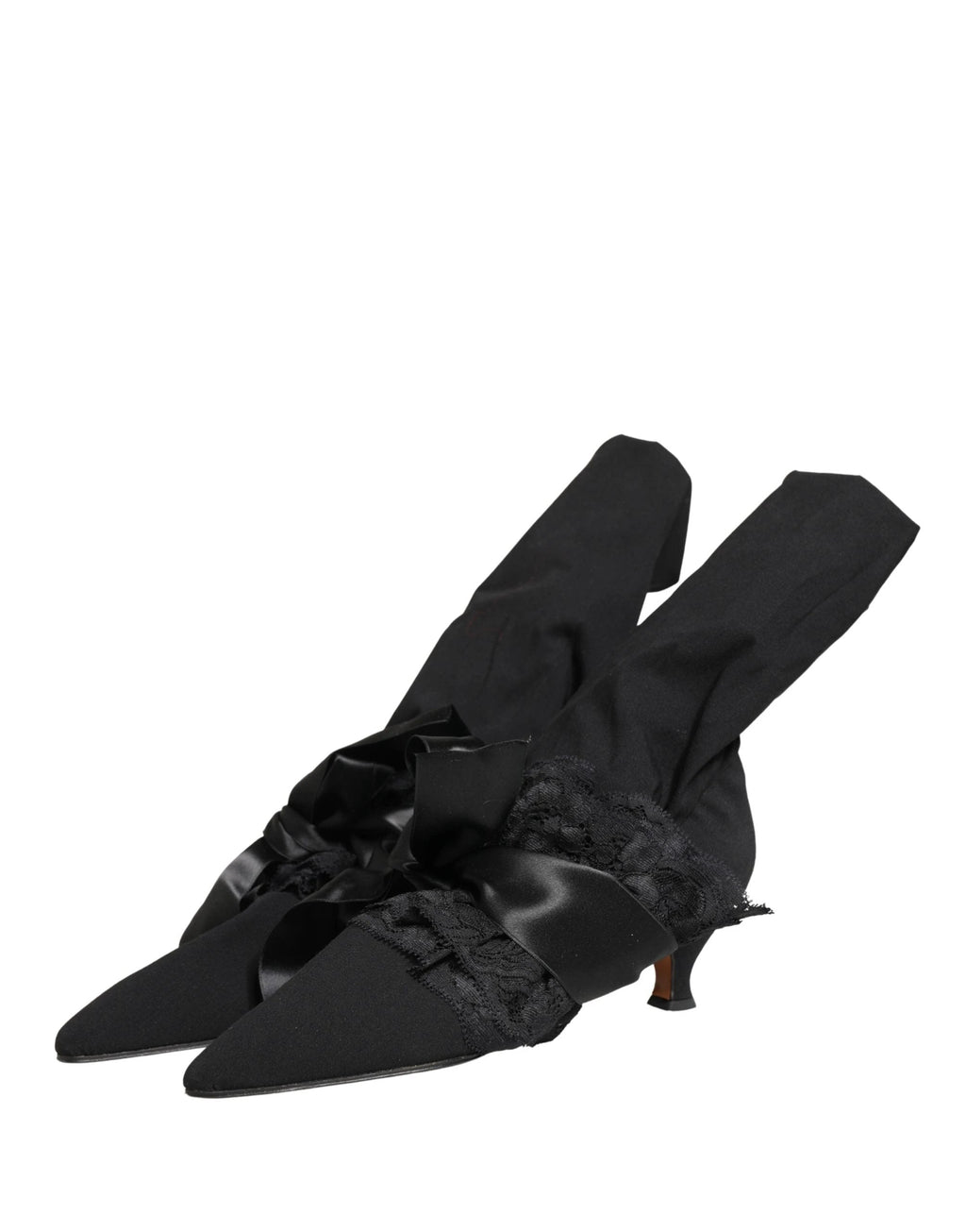 Bottes mi-mollet en daim noir Dolce & Gabbana