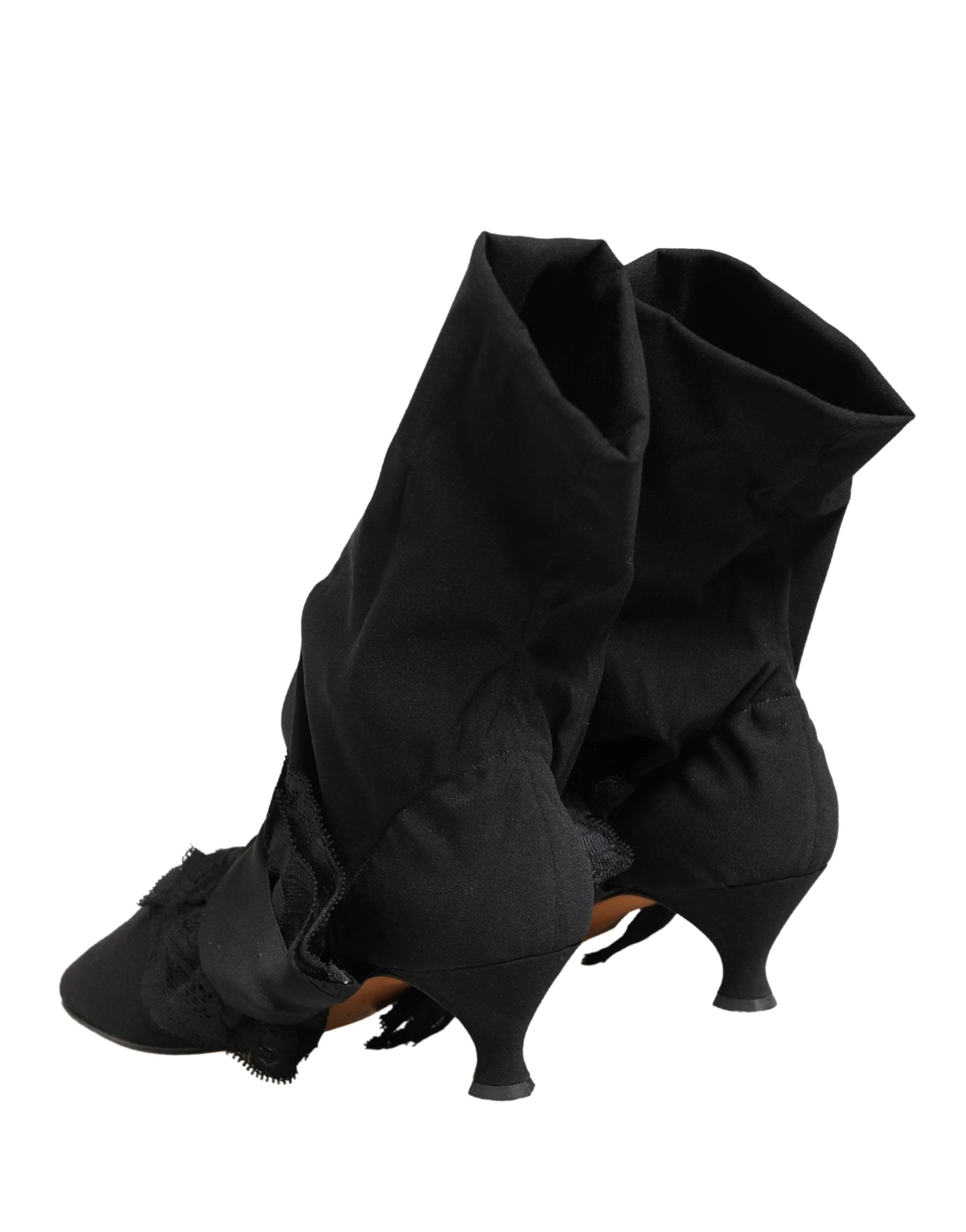 Bottes mi-mollet en daim noir Dolce & Gabbana