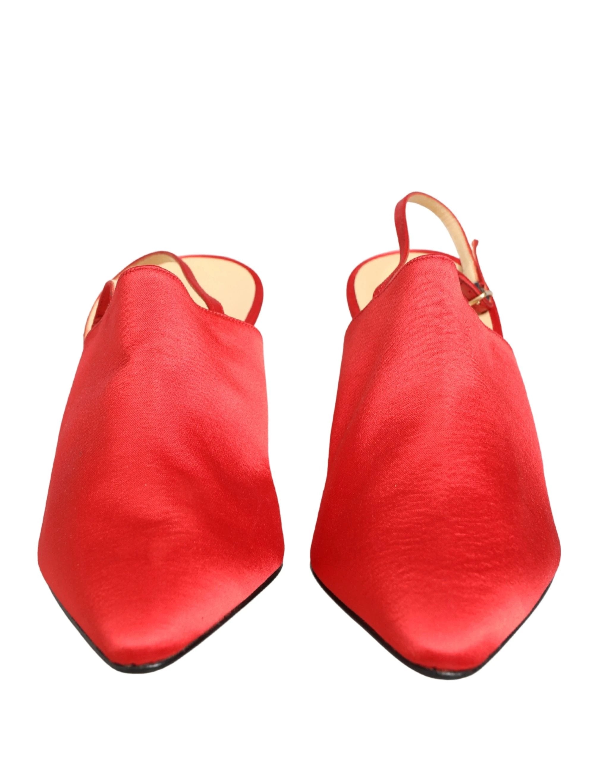 Chaussures slingback à talon en daim rouge Dolce & Gabbana