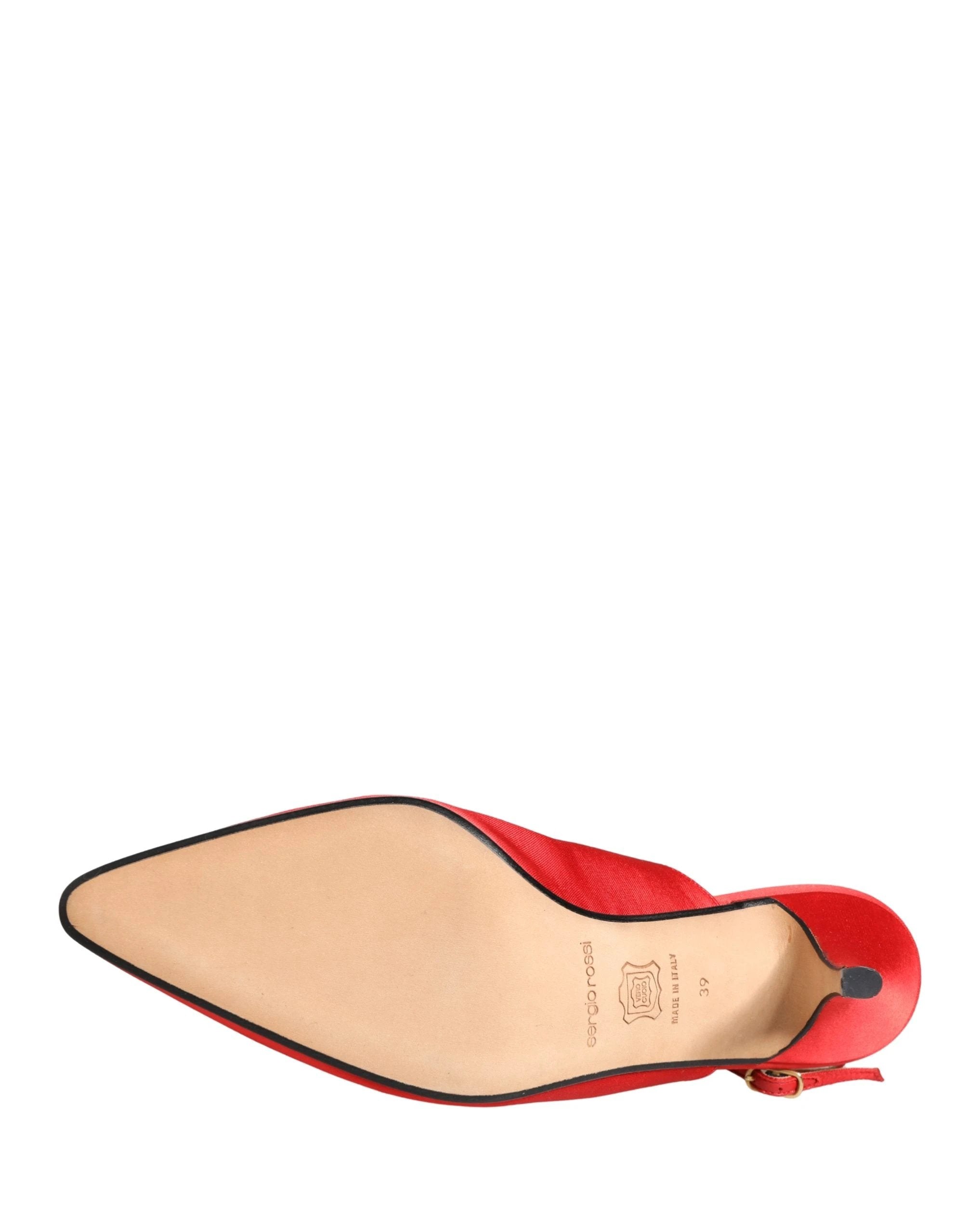 Chaussures slingback à talon en daim rouge Dolce & Gabbana