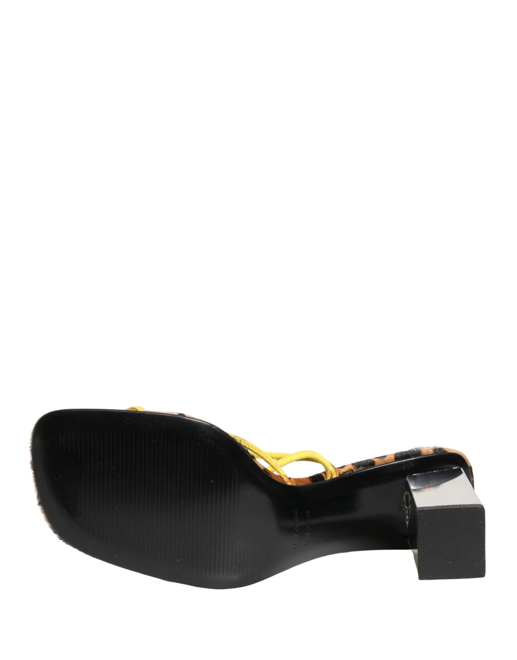 Sandales à talons carrés en cuir multicolore Dolce & Gabbana