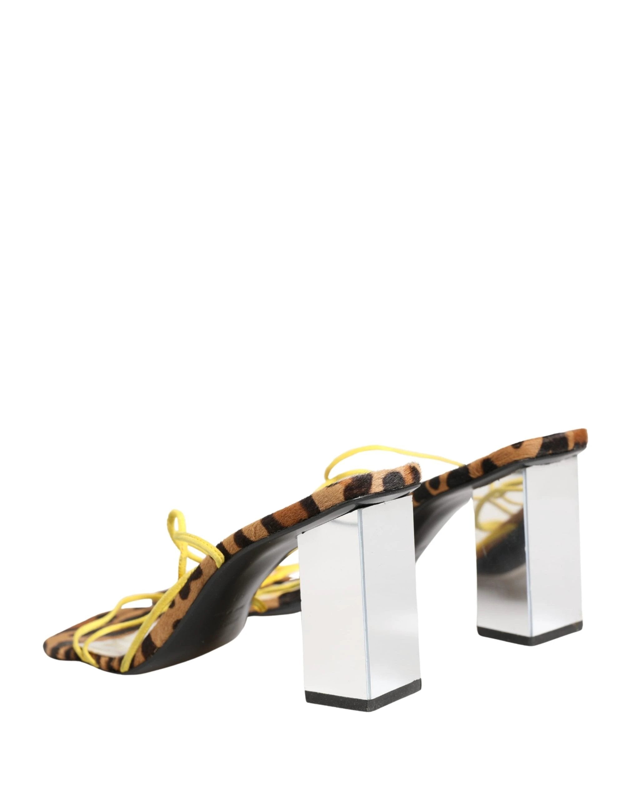 Sandales à talons carrés en cuir multicolore Dolce & Gabbana