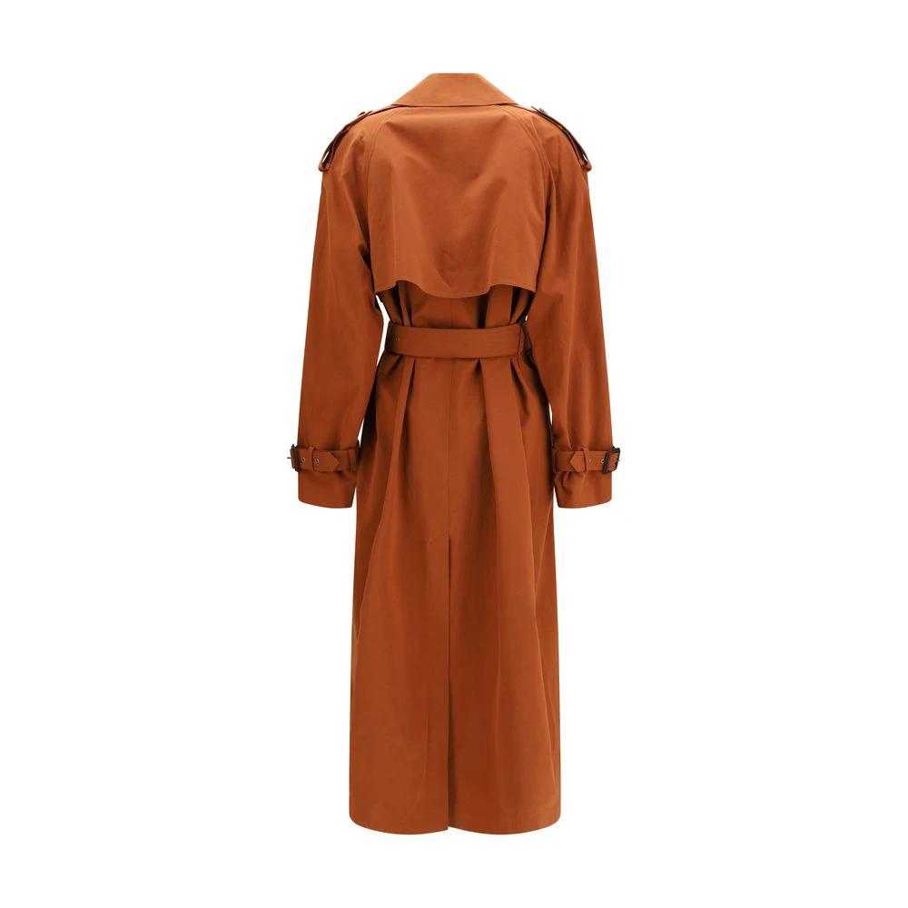 Trench-coat en coton marron Saint Laurent