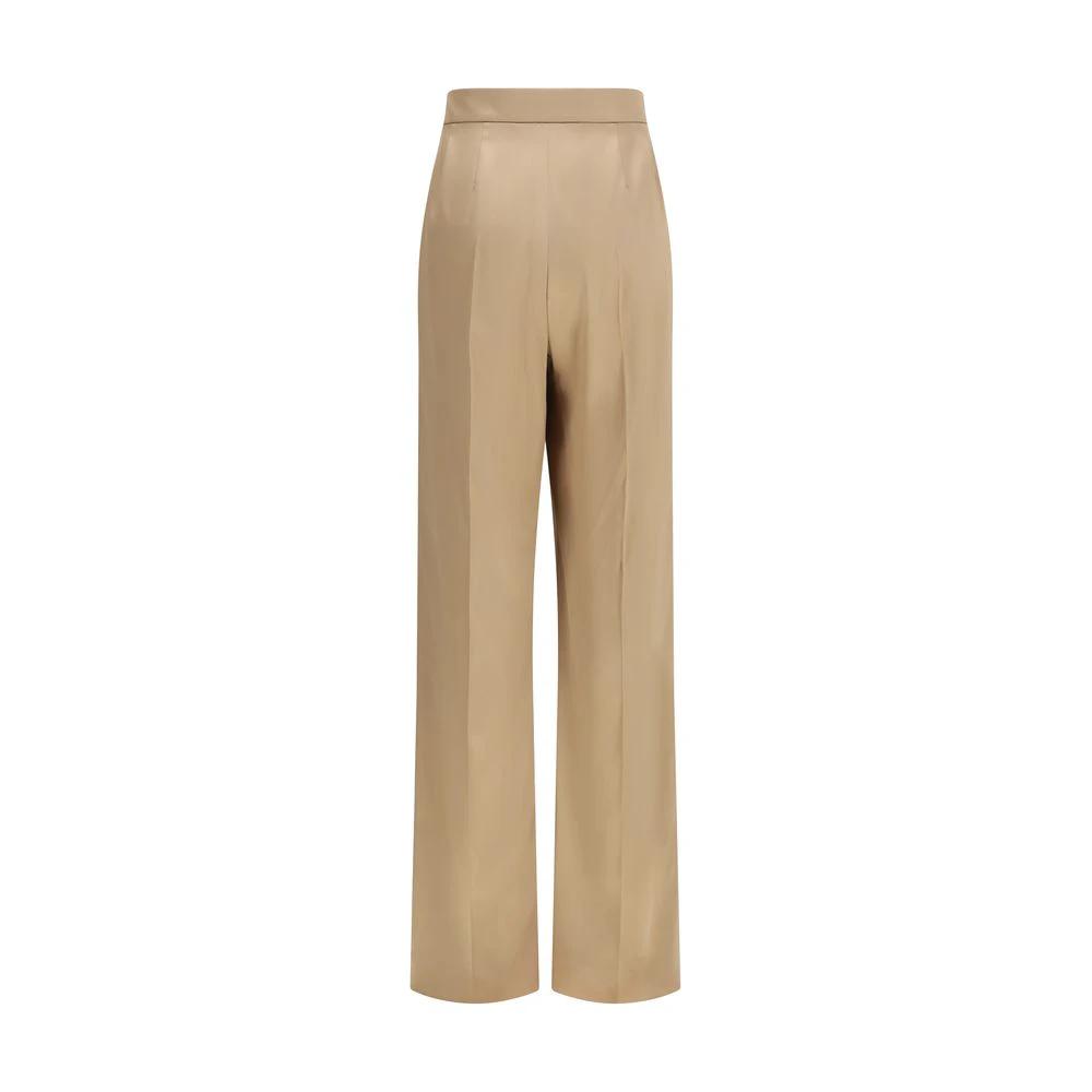 Pantalon habillé en soie beige Valentino