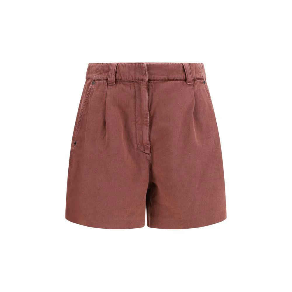 Short bermuda en coton marron Brunello Cucinelli