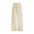 Le dernier pantalon décontracté en coton beige