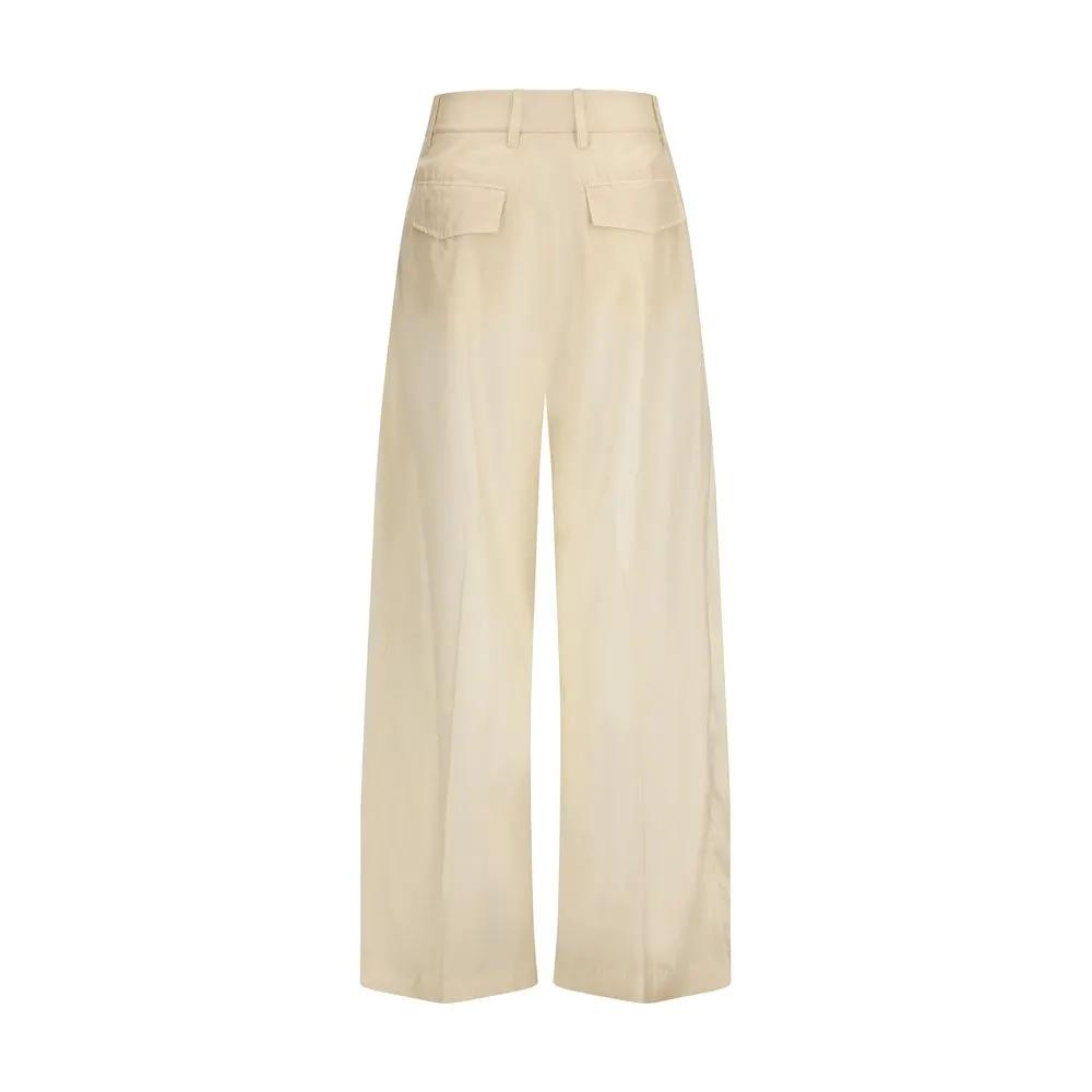 Le dernier pantalon décontracté en coton beige
