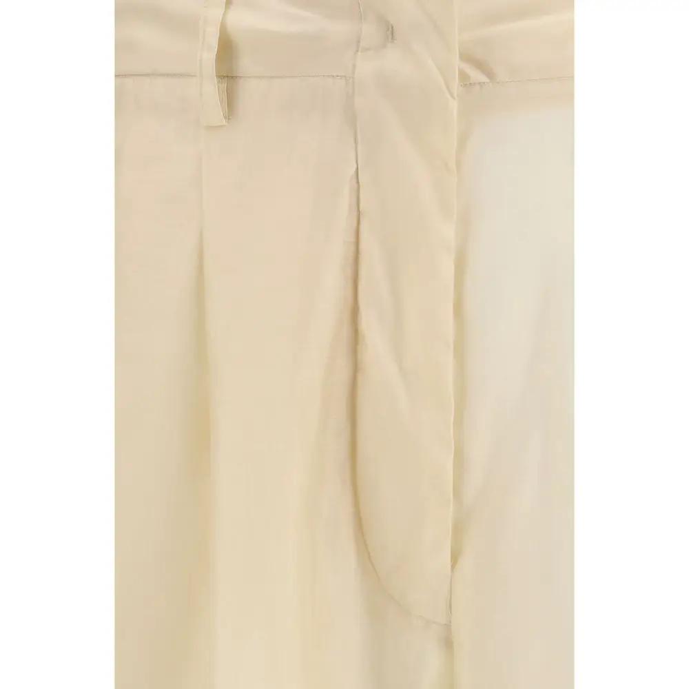 Le dernier pantalon décontracté en coton beige