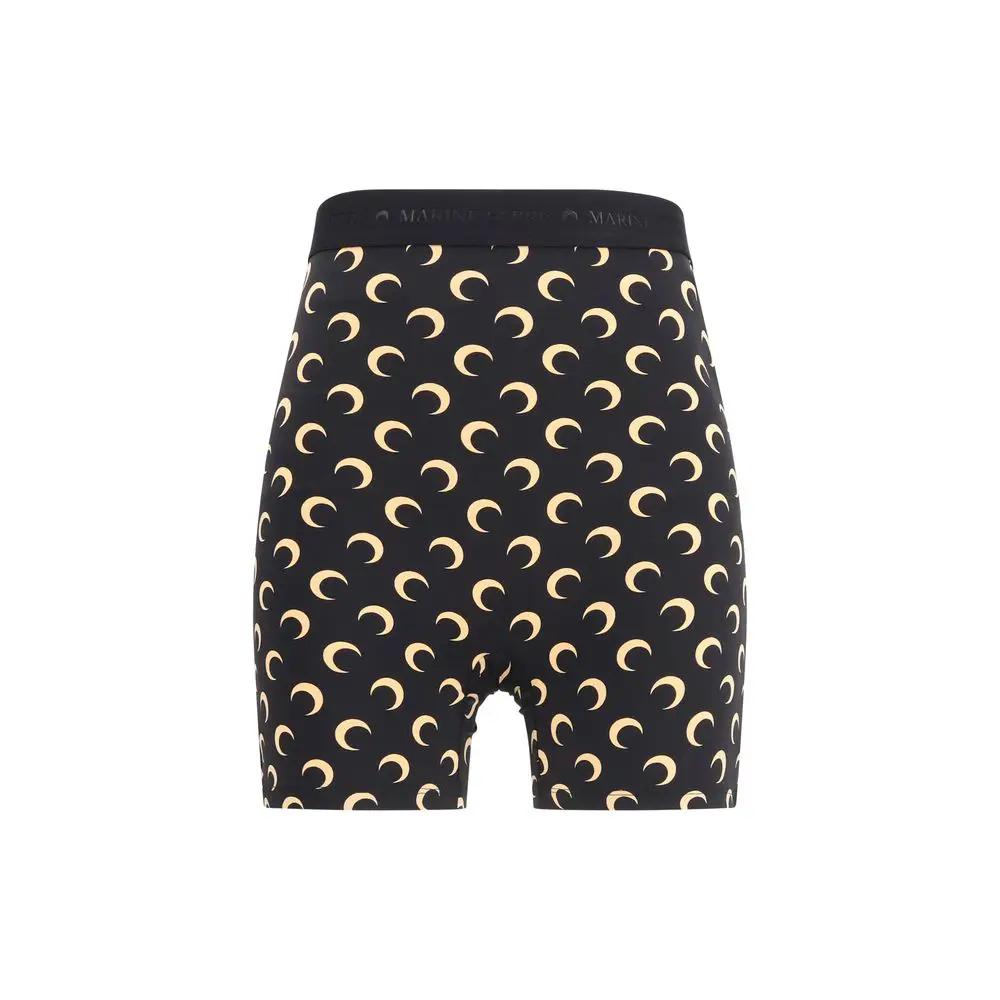 Short technique noir pour femme – Short en stretch à monogramme lune Marine Serre SS26