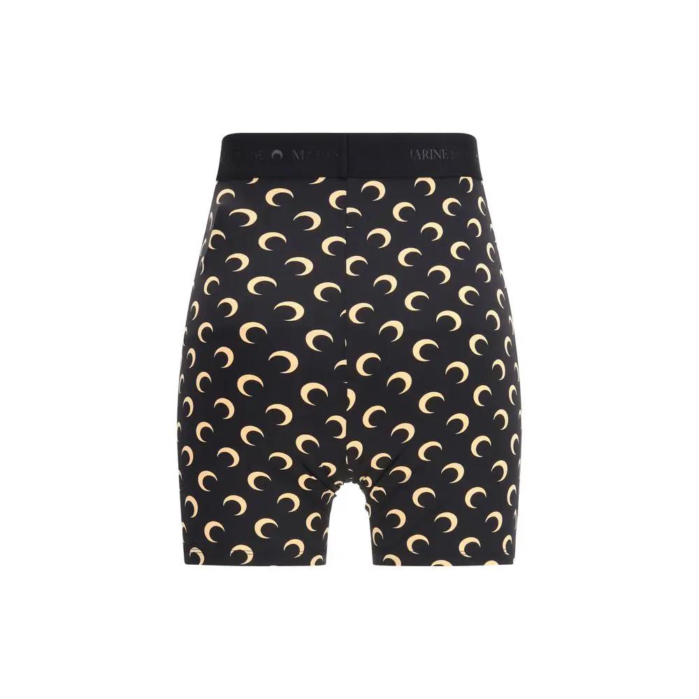 Short technique noir pour femme – Short en stretch à monogramme lune Marine Serre SS26