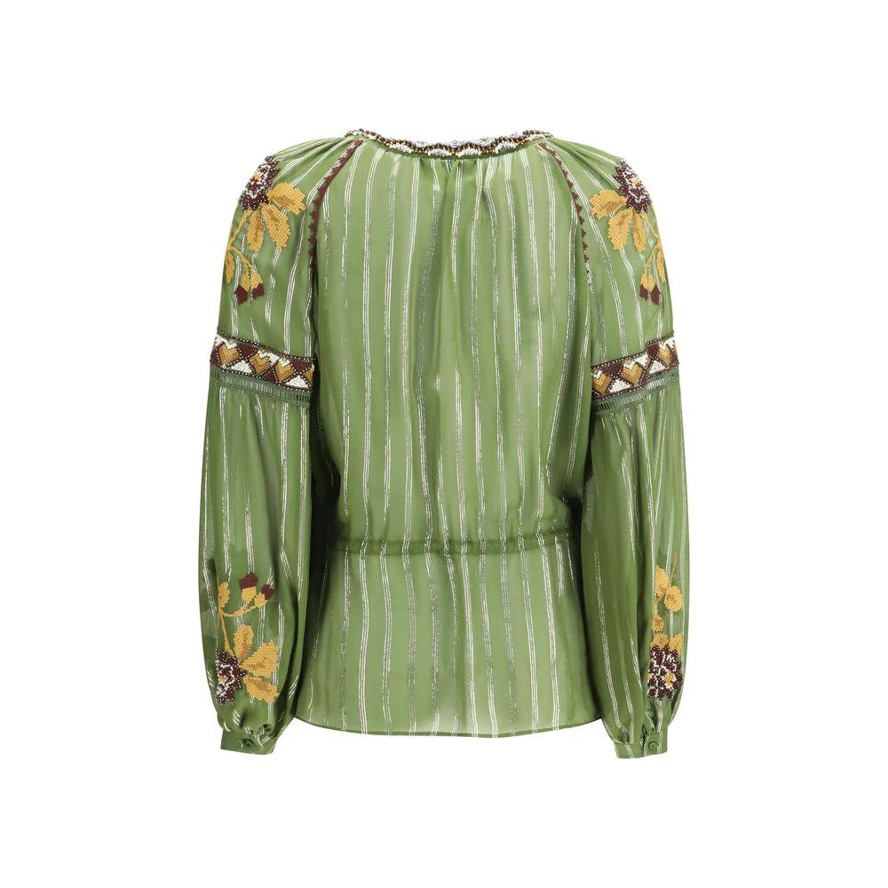 Chemise Valentino en soie à motif bicolore