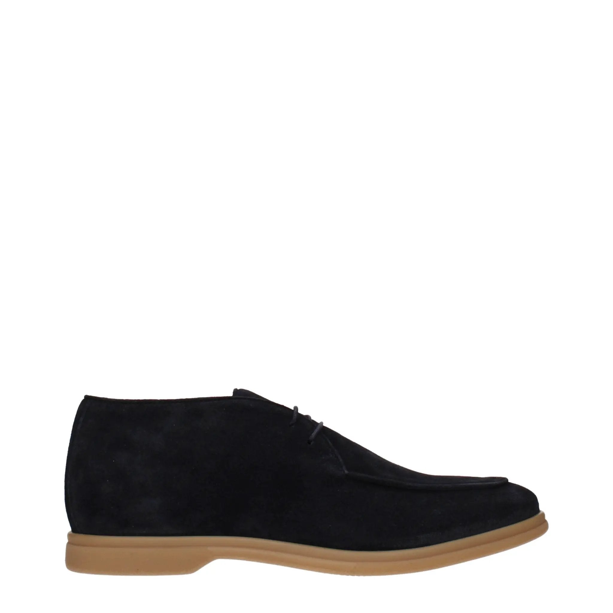 Men’s Blue Suede Derbies – Eleventy Lace-Up Designer Shoes