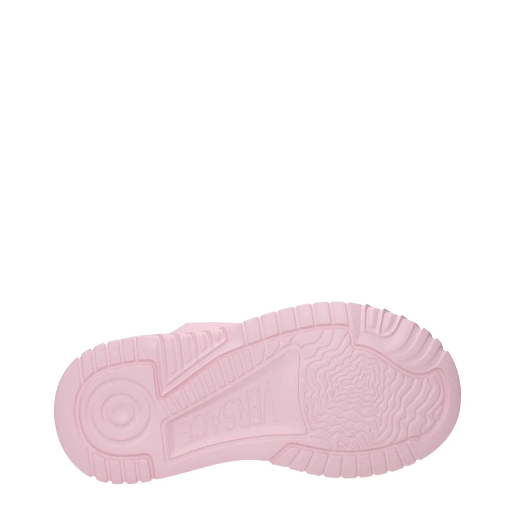 Baskets Versace en cuir rose à semelle épaisse