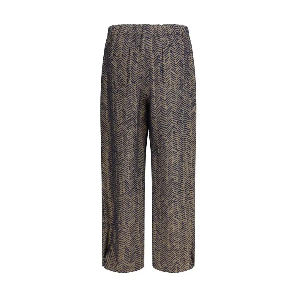 Pantalon décontracté en viscose marron Giorgio Armani