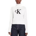 Calvin Klein Jeans Col Roulé en Coton Blanc