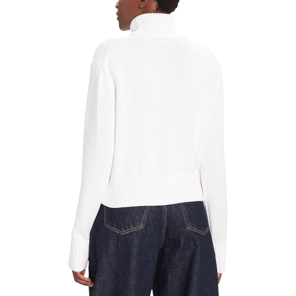 Calvin Klein Jeans Col Roulé en Coton Blanc