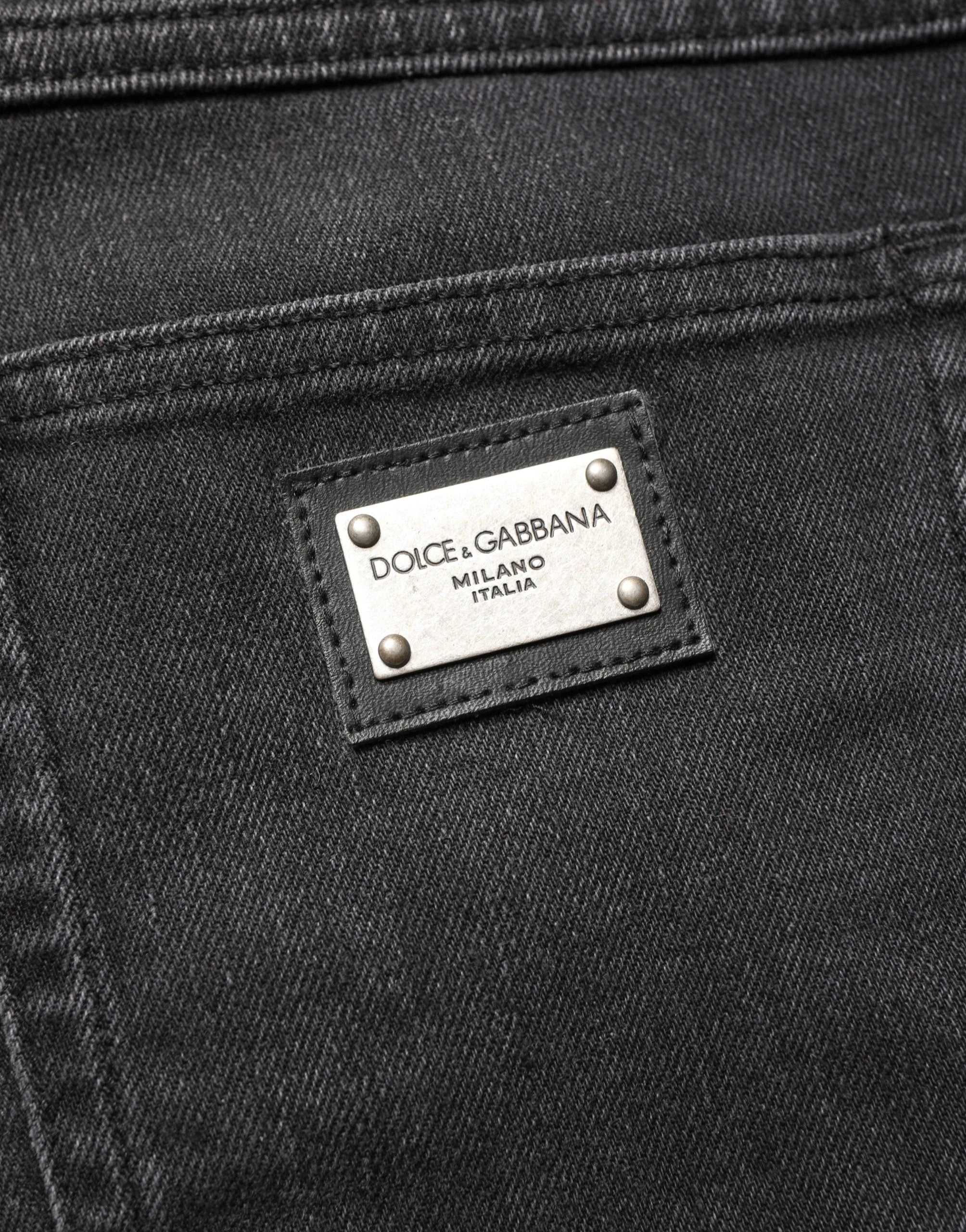 Jean slim Dolce & Gabbana en denim de coton stretch noir