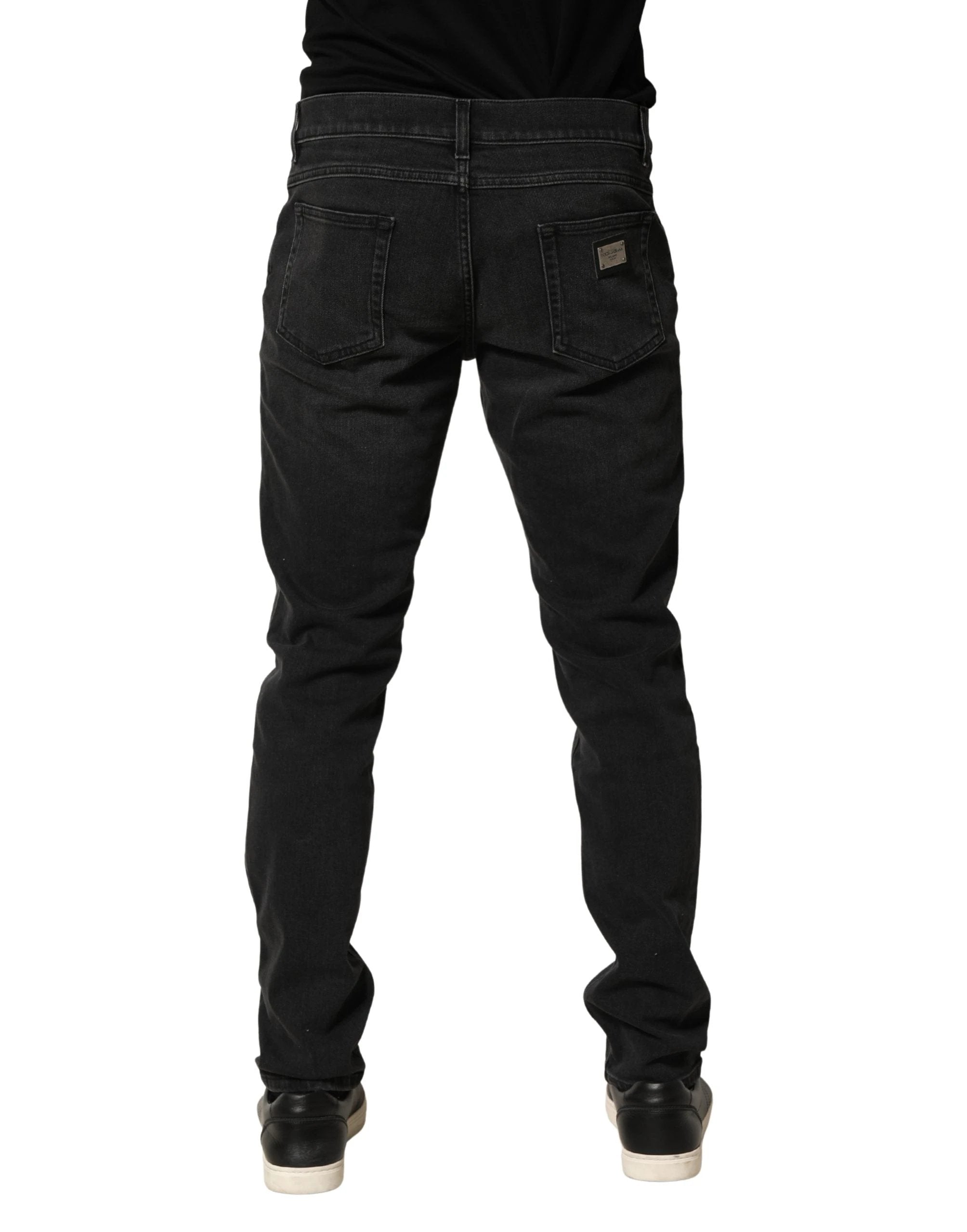Jean slim Dolce & Gabbana en denim de coton stretch noir