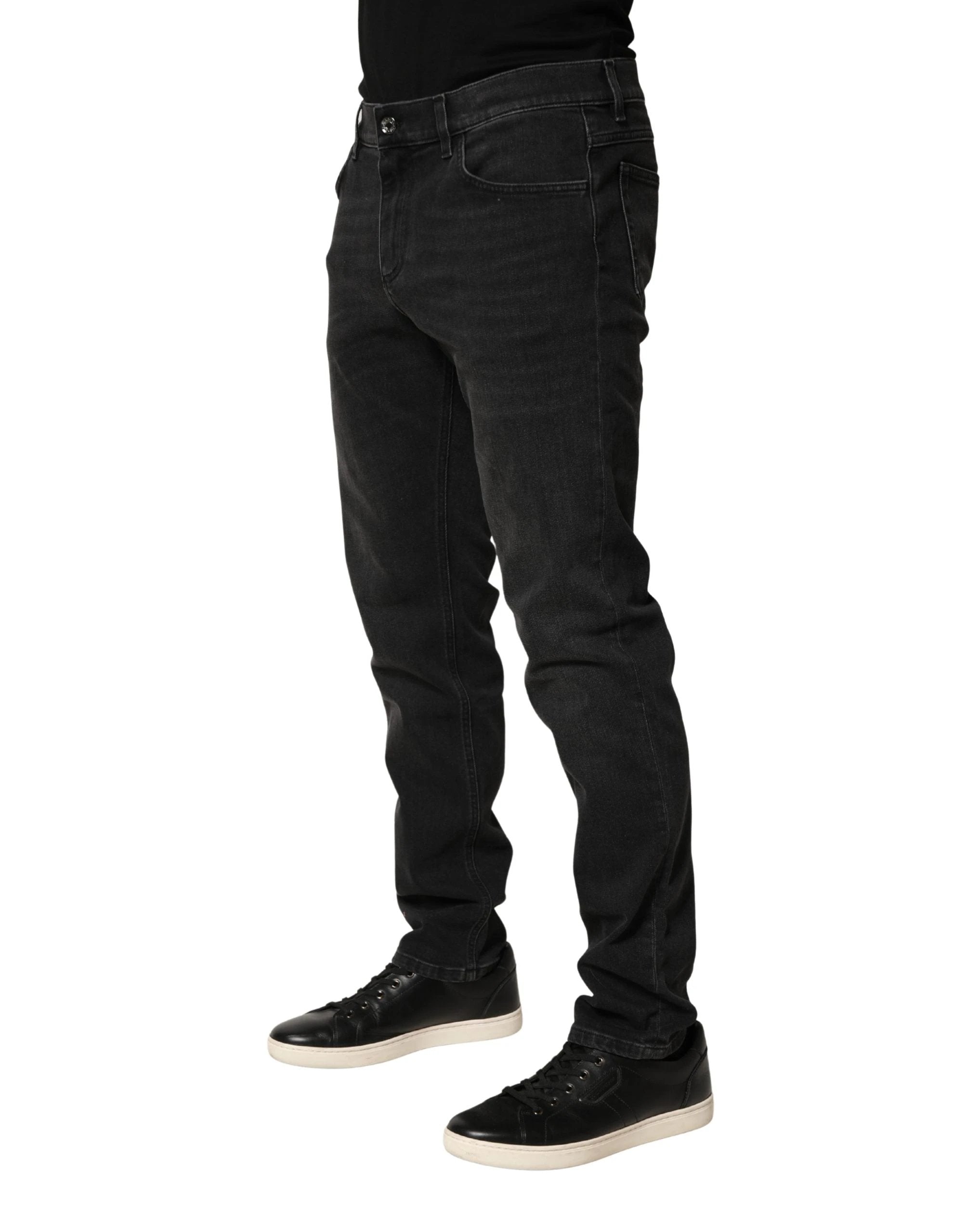 Jean slim Dolce & Gabbana en denim de coton stretch noir